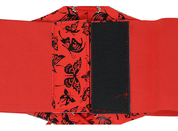 Korsett til voksen - Rød m/sommerfugler 1 Korsett i polyester - onesize 