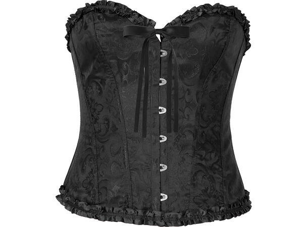 Korsett/topp - Sort m/blondemønster 1 Korsett til dame - Str 42-44 (L) 