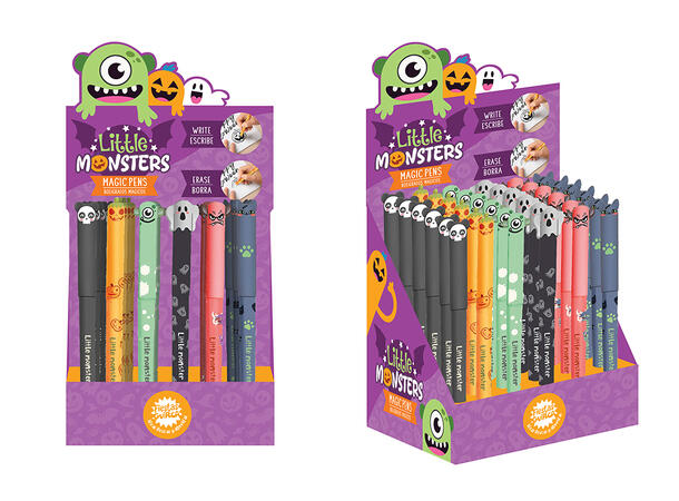 Kulepenner Halloween - 6 ass design Display med 36 penner i PVC - 14,5cm 