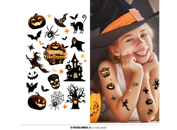 Lil Mosters - Halloween 1 Ark med tattoveringer - 14x22cm 