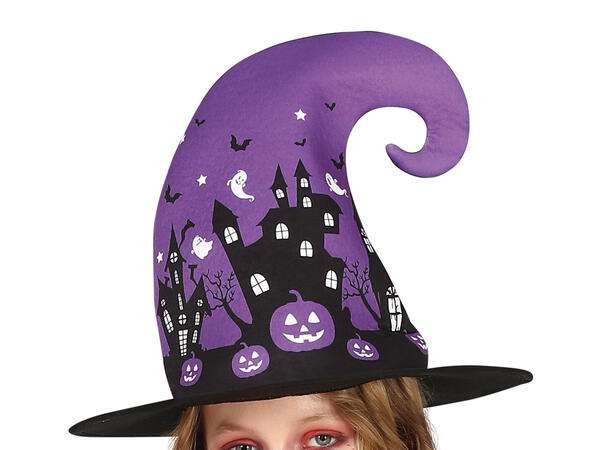 Lilla heks - Kjole og hatt 1 Barnekostyme til jente - Str 10-12 År 