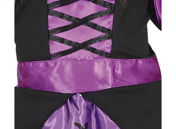 Lilla heks - Kjole og hatt 1 Barnekostyme til jente - Str 10-12 År 