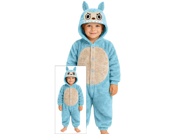 Lulu Monster - Onepiece - Blå 1 Barnekostyme Unisex - Str 5-6 År 
