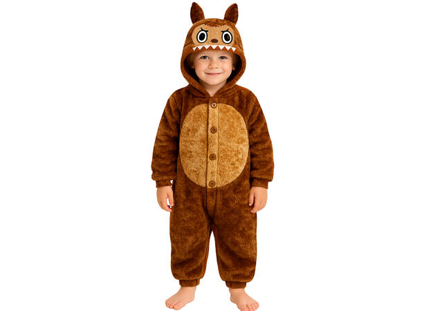 Lulu Monster - Onepiece - Brun 1 Barnekostyme Unisex - Str 5-6 År 