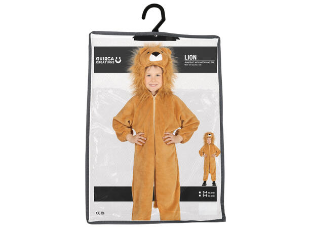 Løvekostyme - Gul 1 Barnekostyme Unisex - Str 5-6 År 