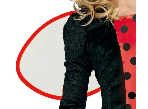 Marihøne - Sort/Rød 1 Barnekostyme til jente - Str 7-9 År 