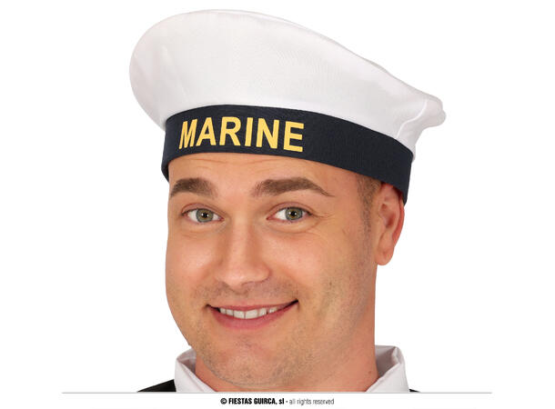 Marinegast - Lue - Hvit/sort 1 Hatt i ployester til voksen - Onesize 
