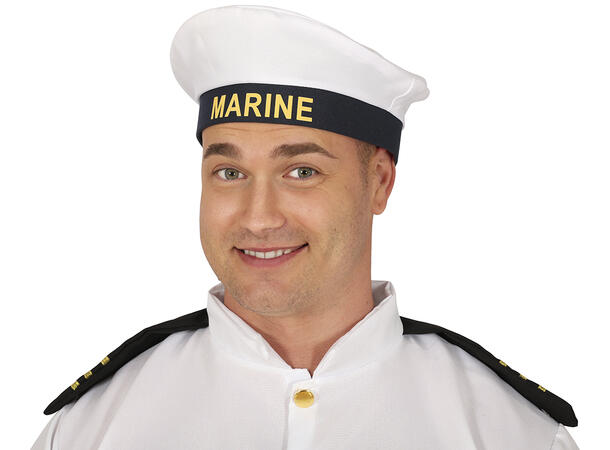 Marinegast - Lue - Hvit/sort 1 Hatt i ployester til voksen - Onesize 