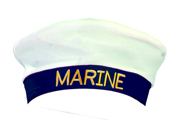 Marinegast - Lue - Hvit/sort 1 Hatt i ployester til voksen - Onesize 