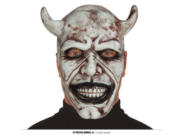 Maske - Djevel m/horn 1 Maske i Lateks 