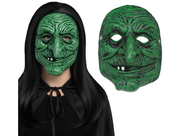 Maske - Gønn heks 1 Maske i skum 