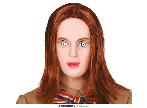Maske - Killer Doll - m/langt hår 1 Maske i Lateks 