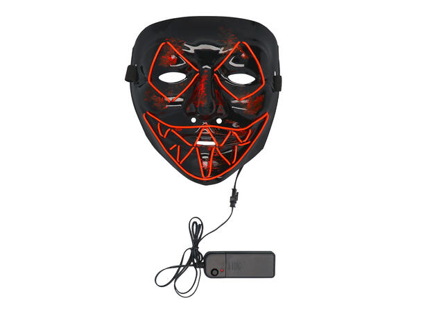 Maske - Killer smile - Oransje m/LED 1 maske i plast m/LED lys 