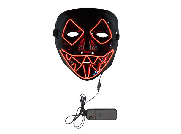 Maske - Killer smile - Oransje m/LED 1 maske i plast m/LED lys 
