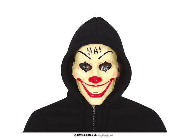 Maske - Klovn - "HA!" 1 Maske i PVC 