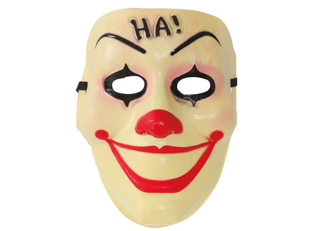 Maske - Klovn - "HA!" 1 Maske i PVC 