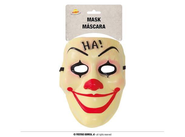 Maske - Klovn - "HA!" 1 Maske i PVC 