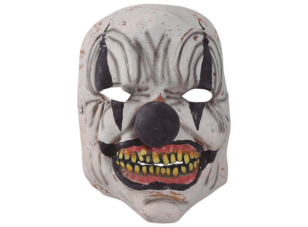 Maske - Skummel klovn - sort/hvit 1 Maske i Lateks 