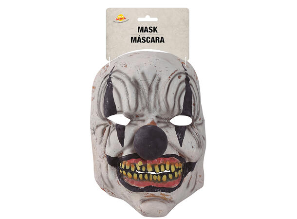 Maske - Skummel klovn - sort/hvit 1 Maske i Lateks 