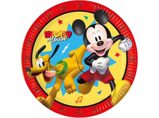 Mickey - Jump into the fun 8 FSC Plastfrie Tallerkener i papir 23cm