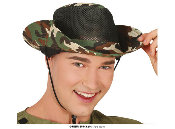 Militær - hatt - Camo - pustende 1 Hatt i polyester til voksen 