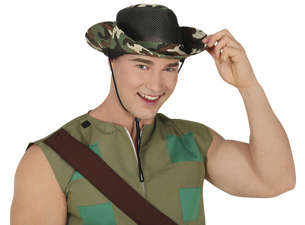 Militær - hatt - Camo - pustende 1 Hatt i polyester til voksen 