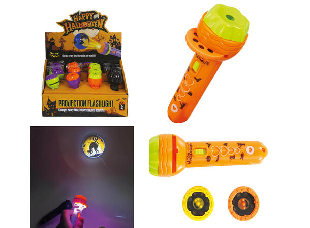 Mini lommelyk - prosjektor - 4 ass 1 Display med 12 lykter - 11,5cm 