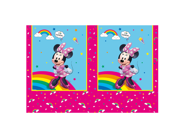Minnie - Rainbow make me smile 1 Plastduk - 120x180cm