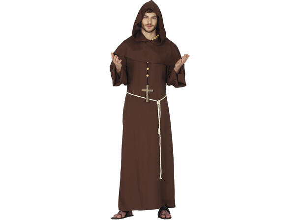 Monkekutte m/belte, hette, kappe - Brun 1 Herrekostyme - str 52-54 (L) 