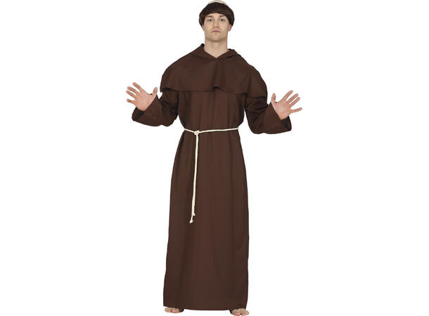 Monkekutte m/belte, hette, kappe - Brun 1 Herrekostyme - str 52-54 (L) 