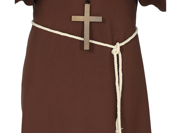 Monkekutte m/belte, hette, kappe - Brun 1 Herrekostyme - str 52-54 (L) 