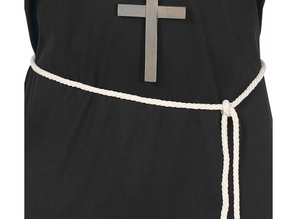 Munkekutte m/belte og hodeplagg - Sort 1 Herrekostyme - str 54-56 (XL) 