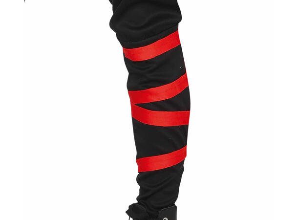 Ninja - Sort/Rød 1 Barnekostyme til jente - Str 10-12 År 