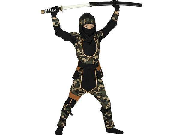 Ninja kostyme - Camo 1 Barnekostyme til gutt - Str 5-6 År 
