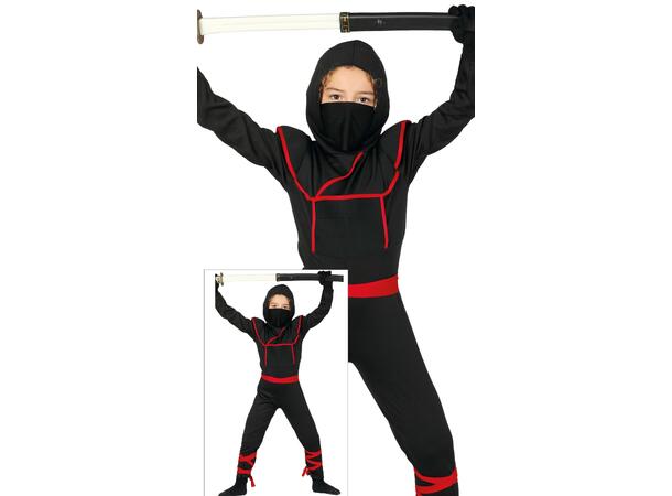 Ninjakostyme - Shinoby 1 Barnekostyme til gutt - Str 7-9 År 
