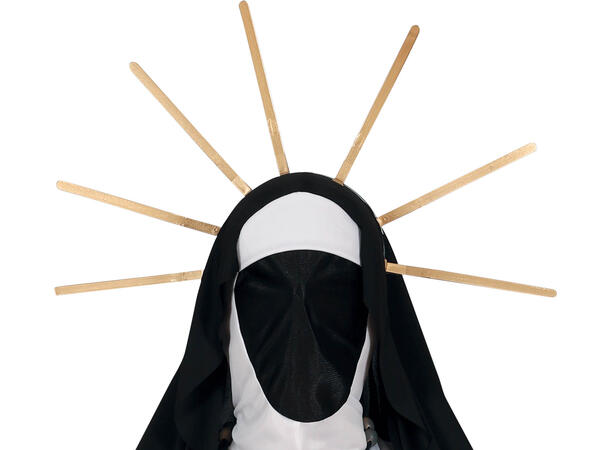 Nonne - Sort Lasanta m/maske og glorie 1 Damekostyme - str 38-40 (M) 