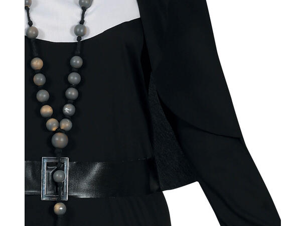 Nonne - Sort Lasanta m/maske og glorie 1 Damekostyme - str 38-40 (M) 