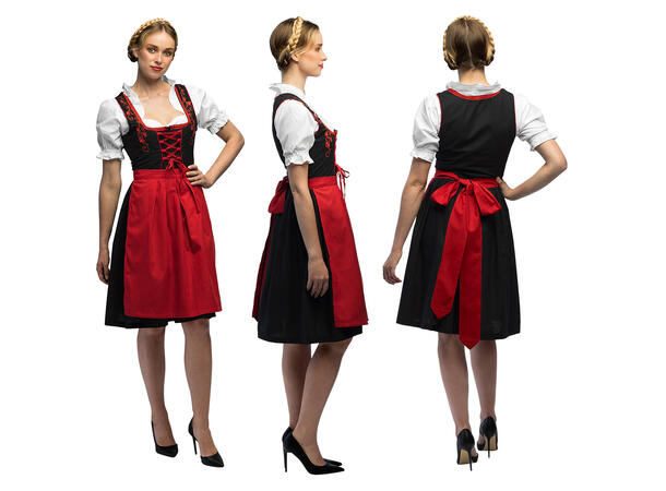 Oktoberfest kjole - Frau Fischer - Rød 1 Damekostyme - Str 36-38 