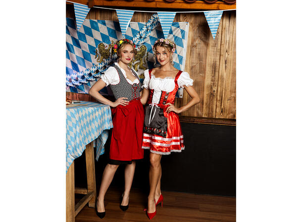 Oktoberfest kjole - Frau Fischer - Rød 1 Damekostyme - Str 36-38 