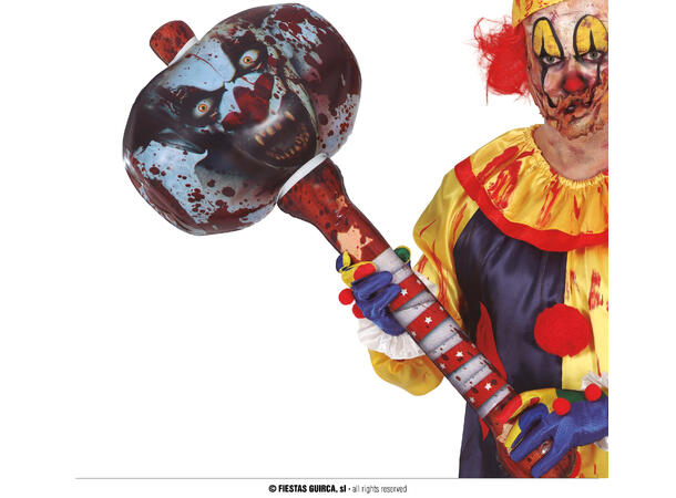 Oppblåsbar hammer  - Klovn 1 Oppblåsbart festtilbehør - 90cm 