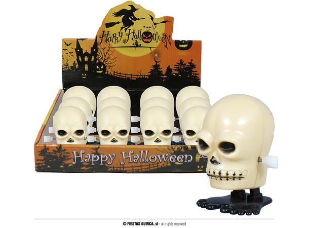 Opptrekkbare hodeskaller 1 display med 12 hodeskaller - 5cm 