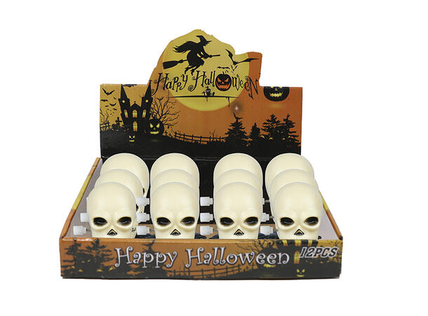 Opptrekkbare hodeskaller 1 display med 12 hodeskaller - 5cm 