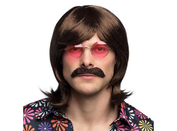 Parykk -  Gary m/bart - Mørk blond 1 Herreparykk - Onesize 