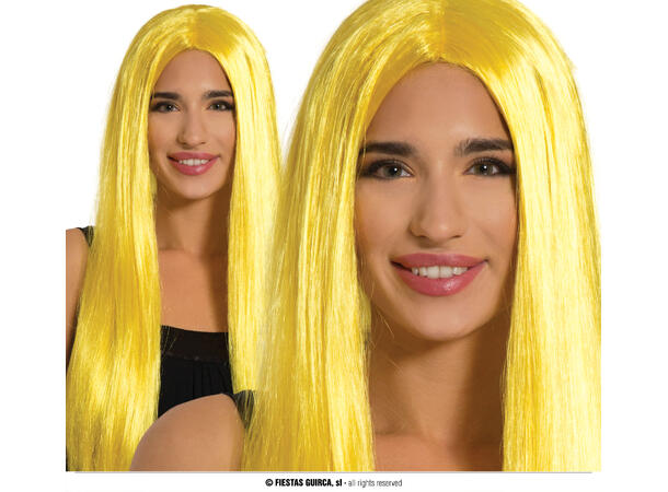 Parykk lang rett - Gul 1 Parykk i syntetisk hår 