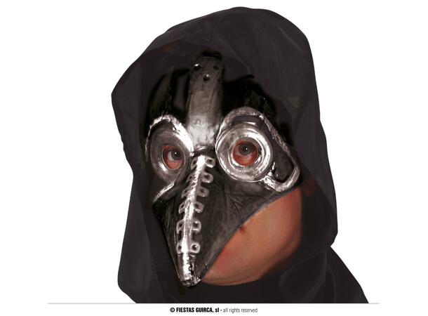 Pestmaske - sølv 1 Maske i PVC 