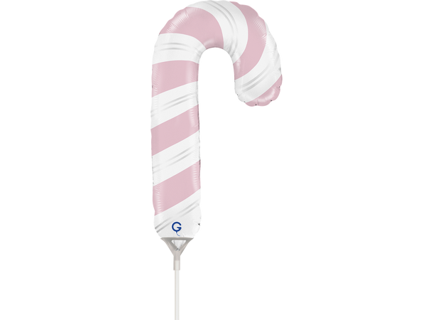 Pink Candy Cane mini (Bulk) 1 Folieballong - Luftfylling - (15x29cm) 