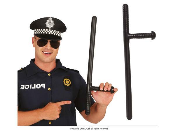 Politiibattong - Sort 1 battong i plast - 57cm 