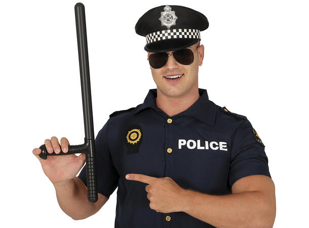 Politiibattong - Sort 1 battong i plast - 57cm 