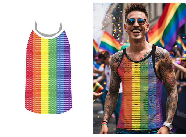 Rainbow - Nettingtrøye til herre 1 Nettingtrøye til mann - Str 52-54 (L) 