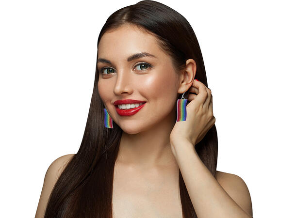 Regnbueøredobber 1 Par øredobber i metall/PVC 